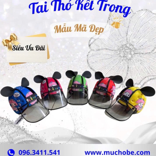 Mũ tai thỏ hình kết trong đủ hình đủ màu